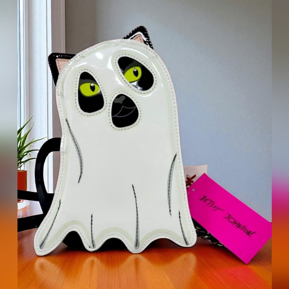 NWT Betsy Johnson Ghost Cat Crossbody Bag. - Picture 3 of 4
